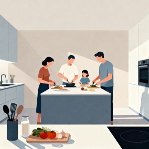 Wspólne gotowanie z rodziną