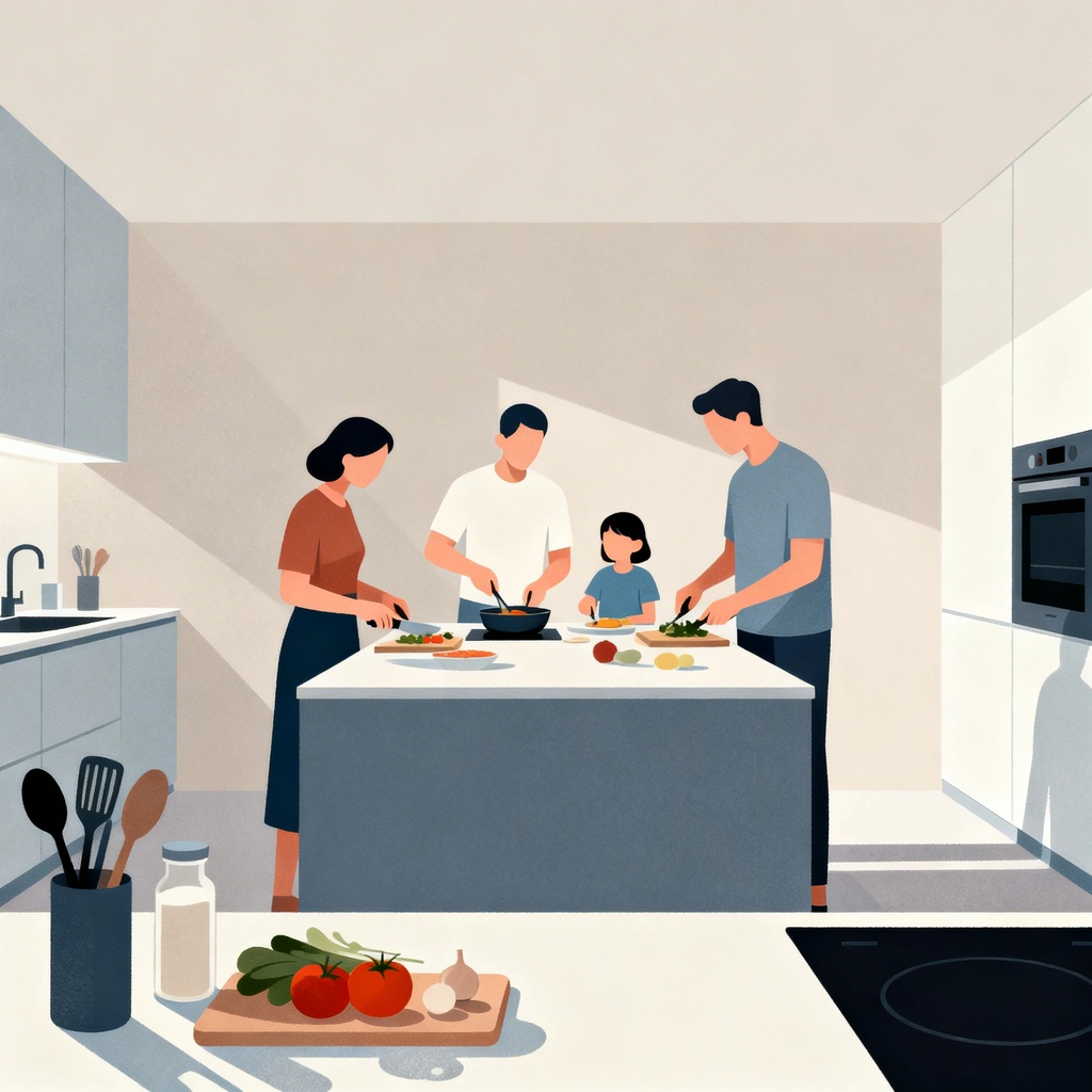 Wspólne gotowanie z rodziną
